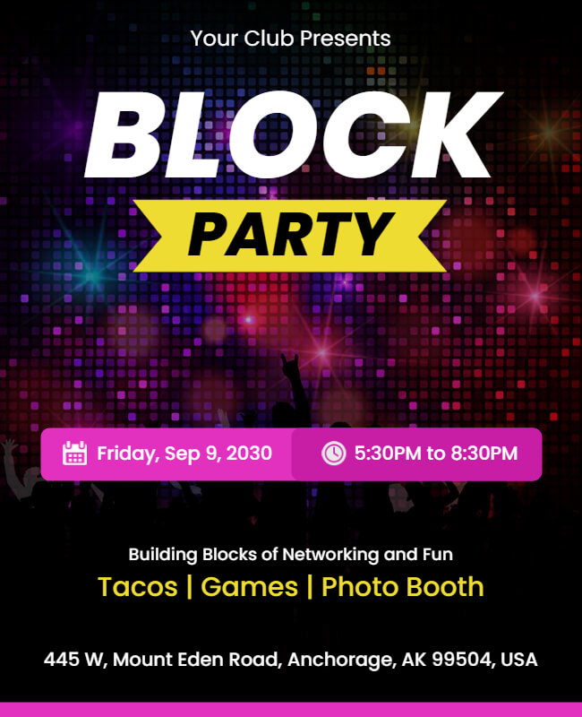 Modern Block Party Flyer Template