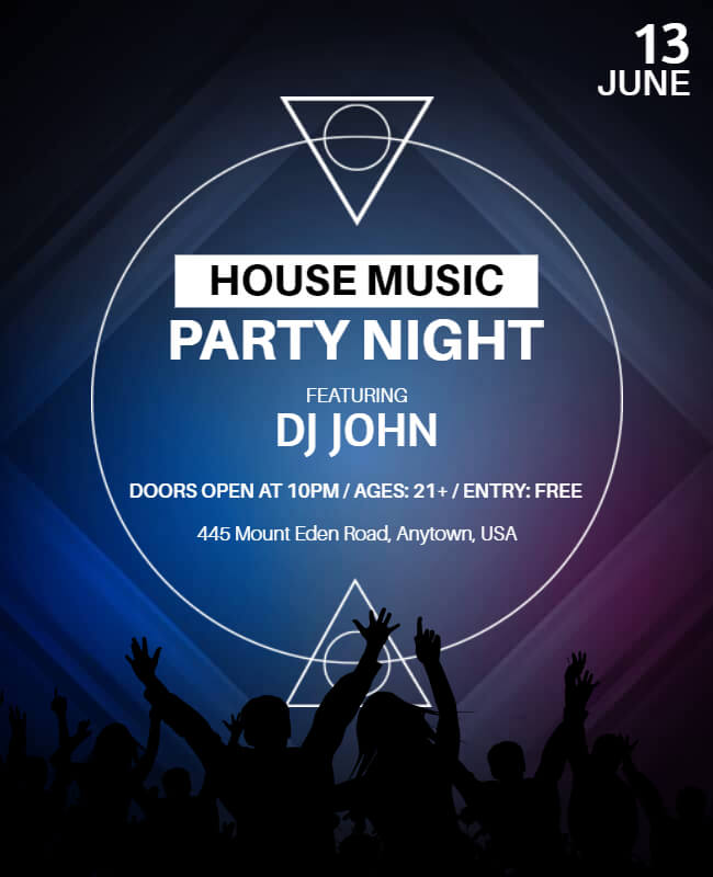 Music Night House Party Flyer Template