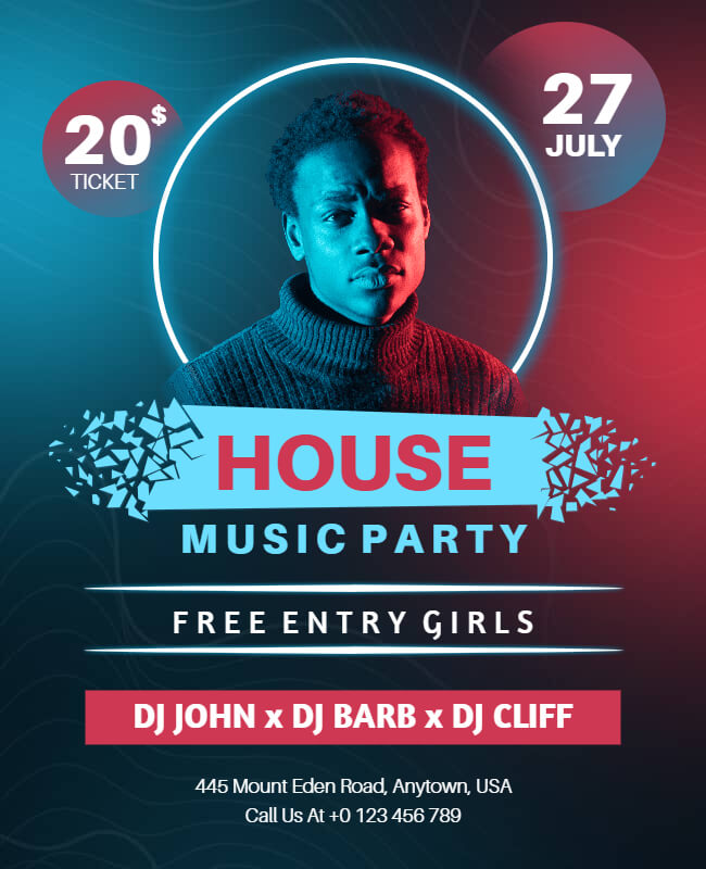 Music House Party Flyer Template