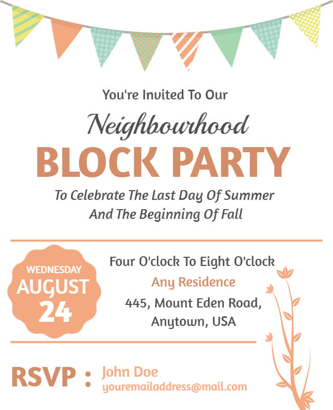 Neighborhood Block Party Flyer Template