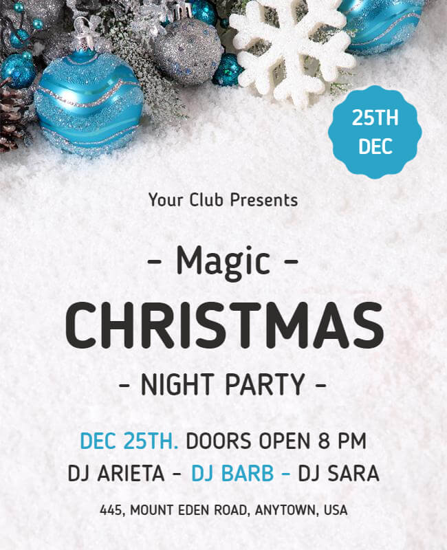 Night Christmas Party Flyer Template