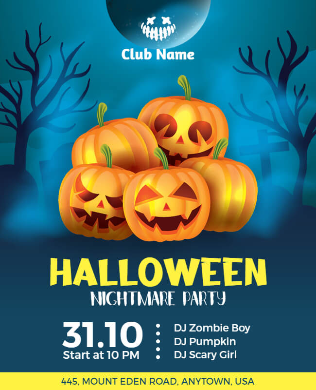 Nightmare Halloween Party Flyer Template