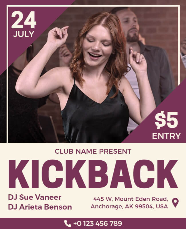 Photographic Kickback Party Flyer Template
