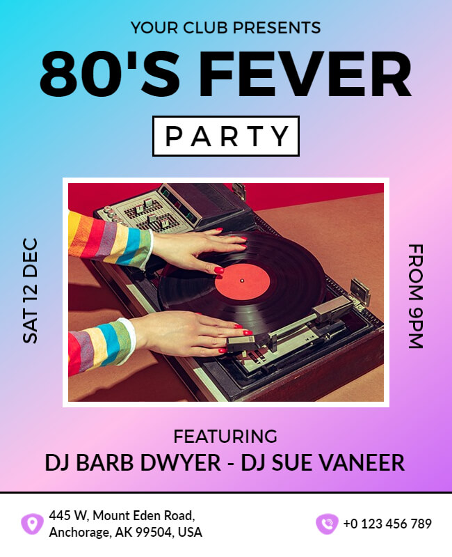 Photographic 80s Party Flyer Template