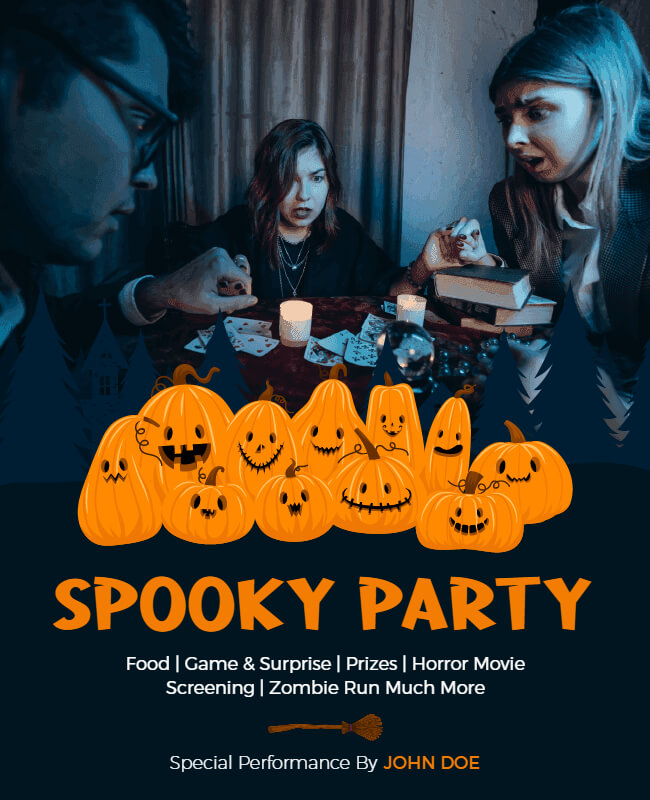 Photographic Spooky Halloween Party Flyer Template