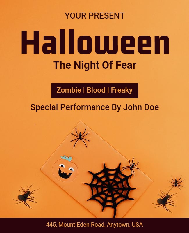 Night of Fear Halloween Party Flyer Template