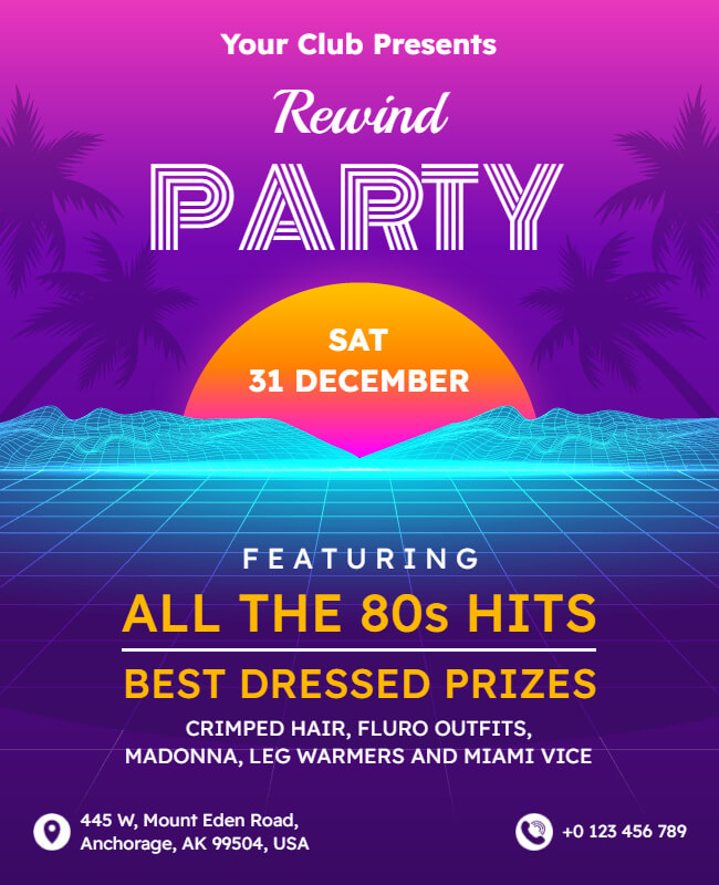 Rewind 80s Party Flyer Template