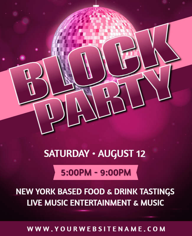 Saturday Night Block Party Flyer Template