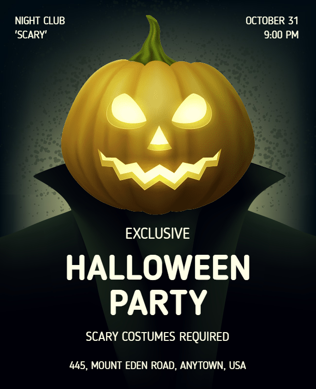 Scary Delights Halloween Party Flyer
