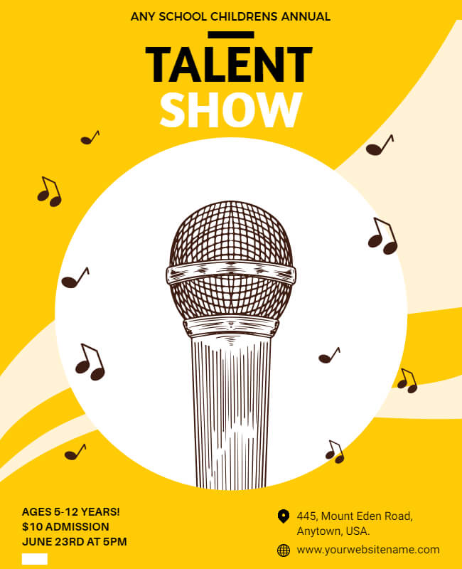 School Children Annual Talent Show Flyer Template