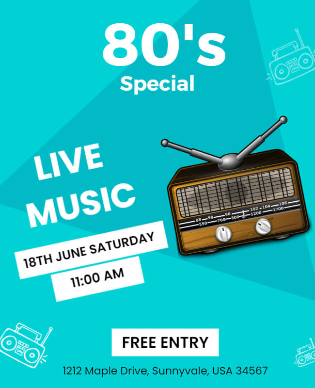 Special 80s Party Flyer Template