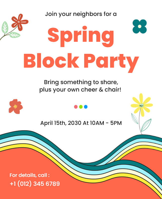Spring Block Party Flyer Template