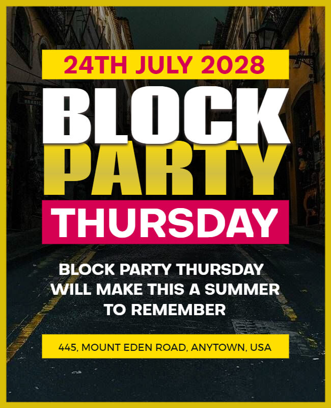 Summer Block Party Flyer Template
