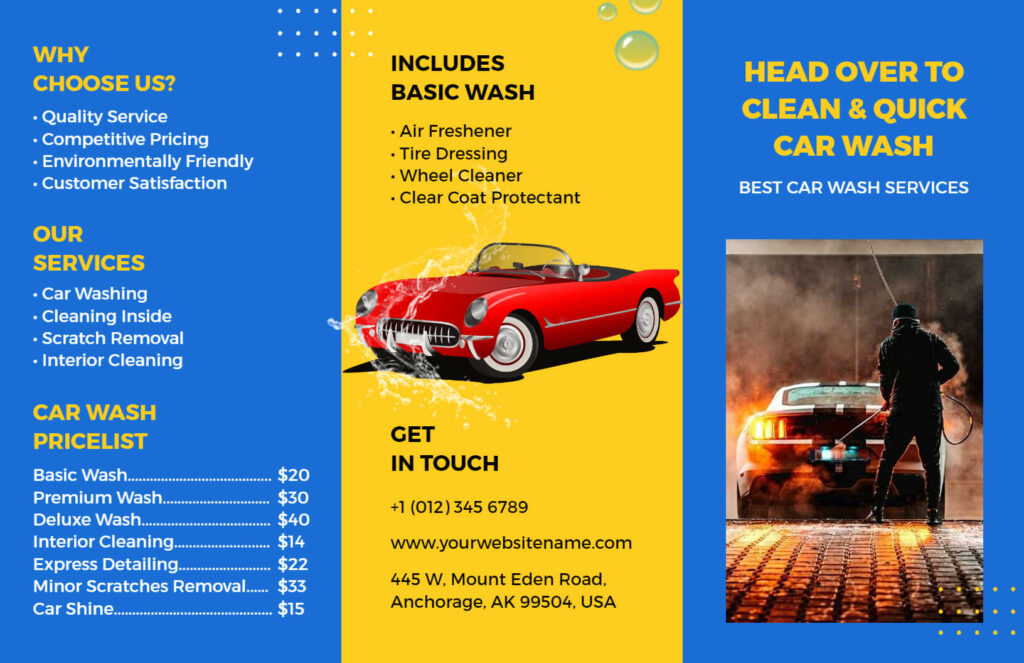 types of car wash flyer