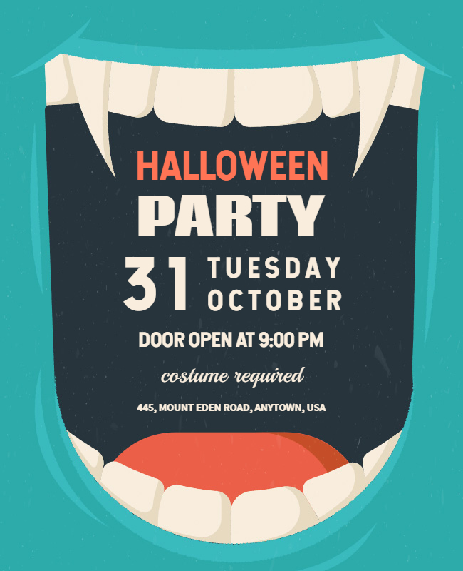 Typographic Halloween Party Flyer