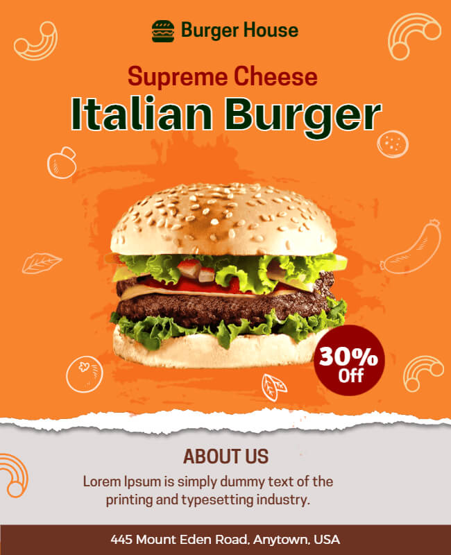 Italian Burger Flyer Template