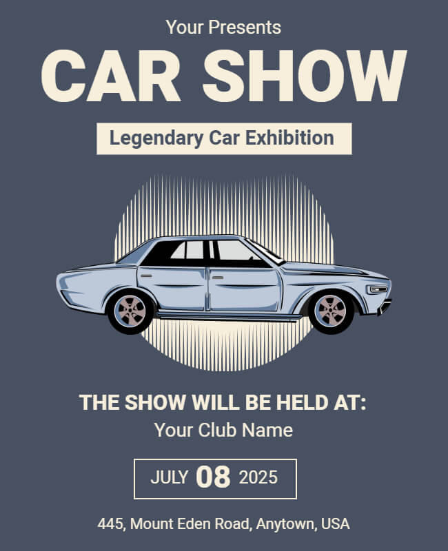 Legendary Exhibition Car Show Flyer