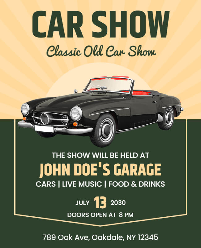 Classic Old Car Show Flyer
