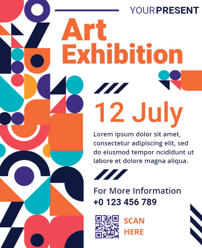 Colorful Art Exhibition Flyer Template