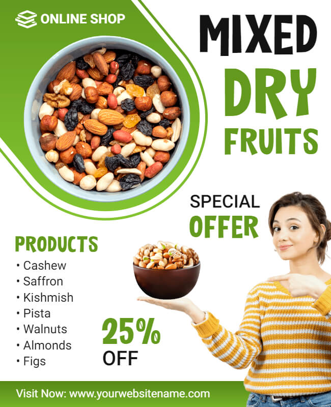 Mixed Dry Fruits Flyer Template