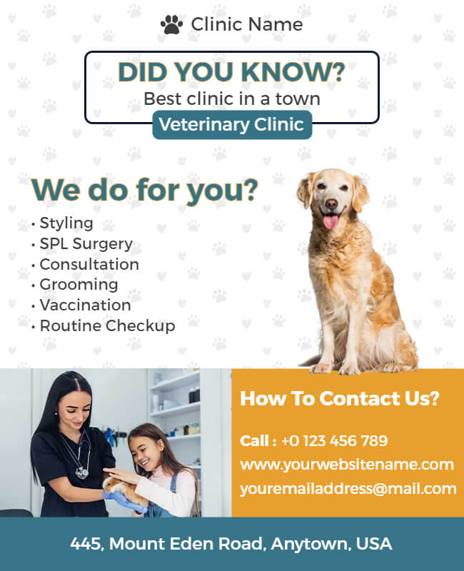 Veterinary Clinic Animal Flyer
