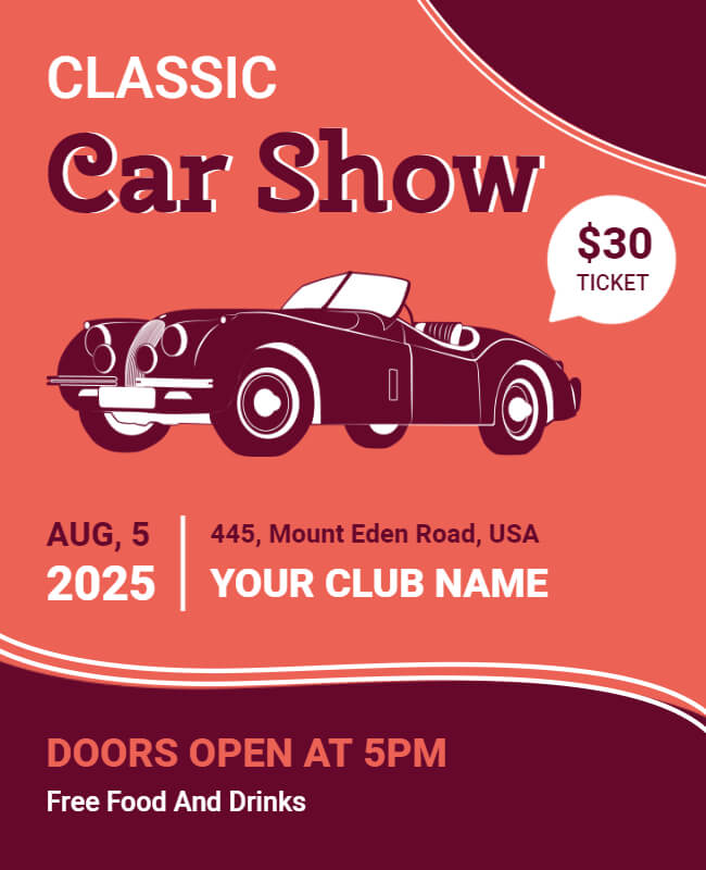 Retro Rides Car Show Flyer