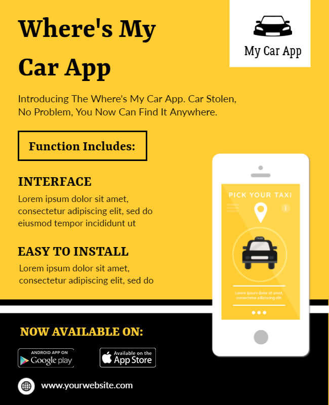 Turmeric Car App Flyer Template