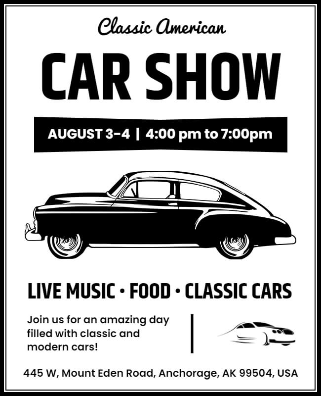 American Classic Car Show Flyer