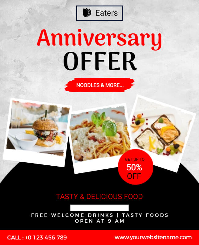 Anniversary Sale Promotional Flyer Template