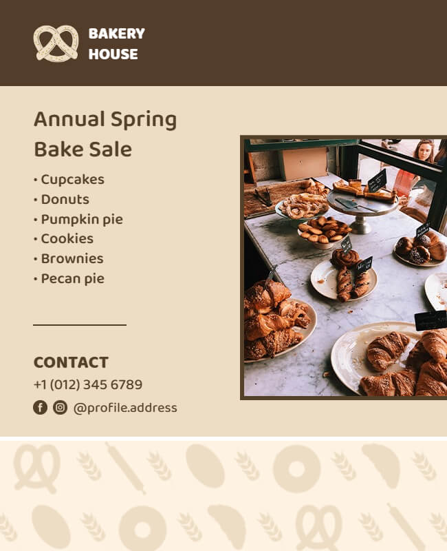 Annual Spring Bake Sale Flyer