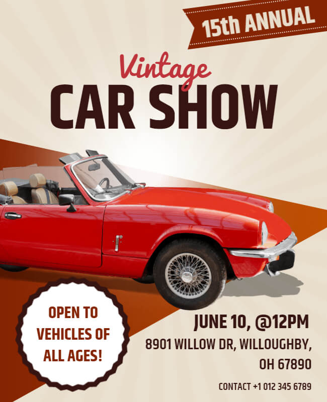 Annual Vintage Car Show Flyer