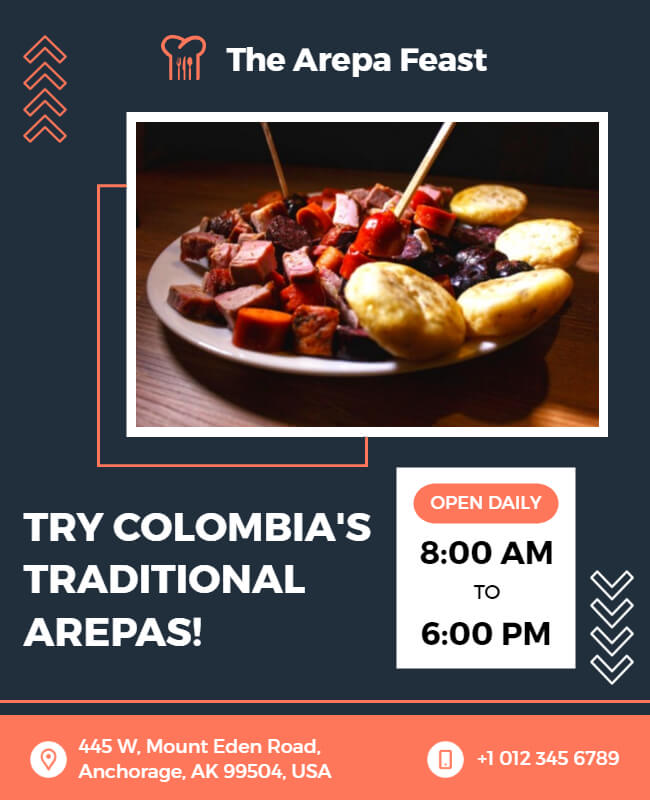 Arepa Food Feast Flyer Template