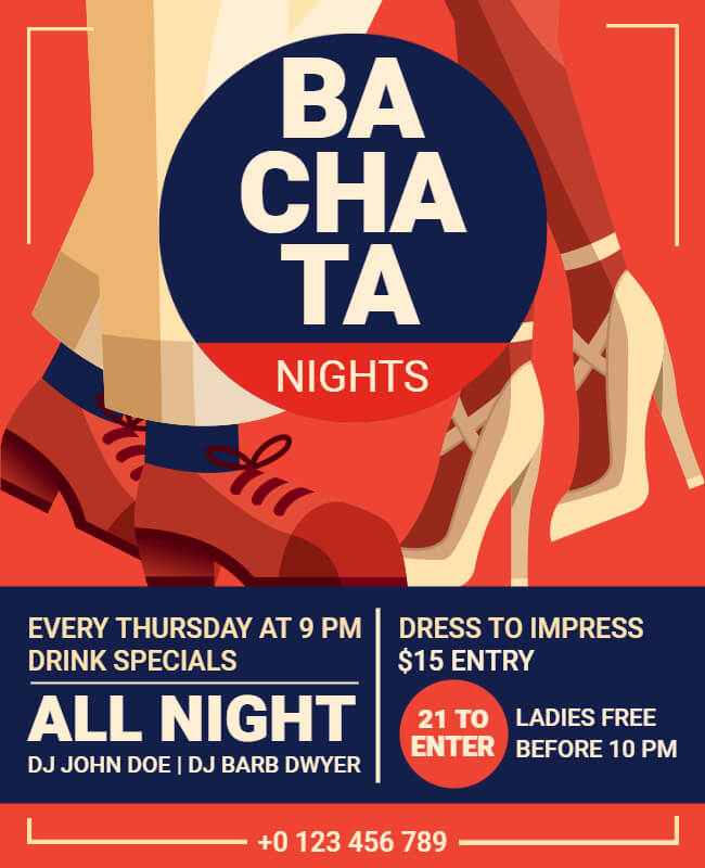 Bachata Dance Night Flyer