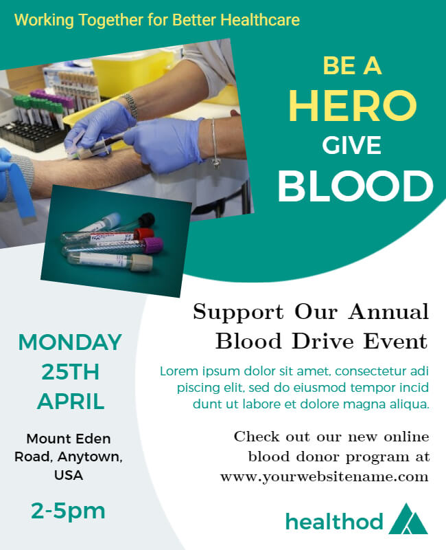 Blood Drive Medical Flyer Template