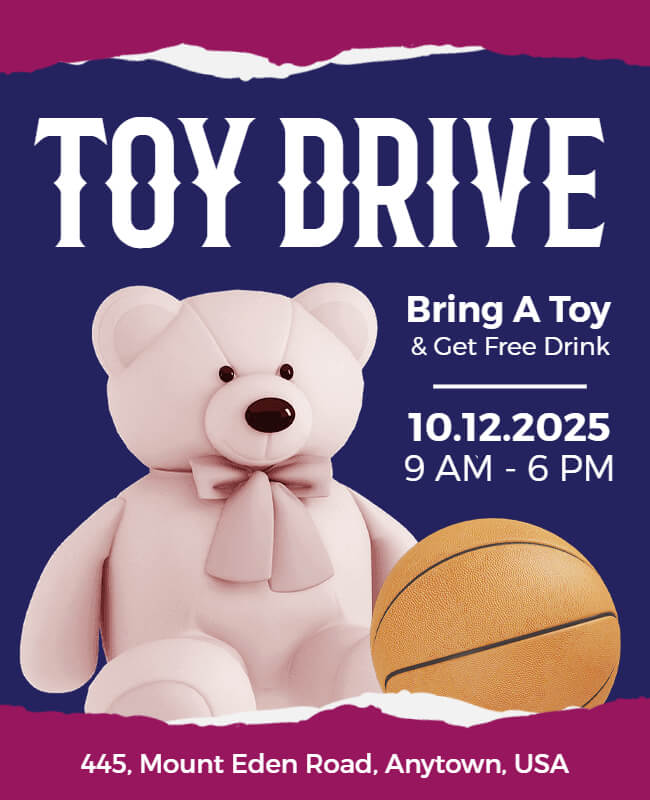 Caring for Kids Toy Drive Flyer Template