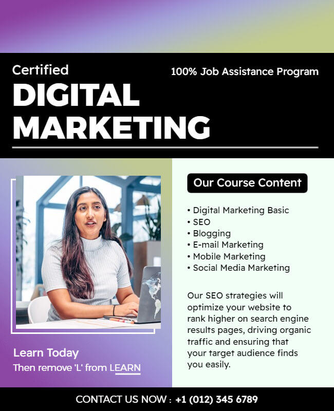 Certified Digital Marketing Flyer
