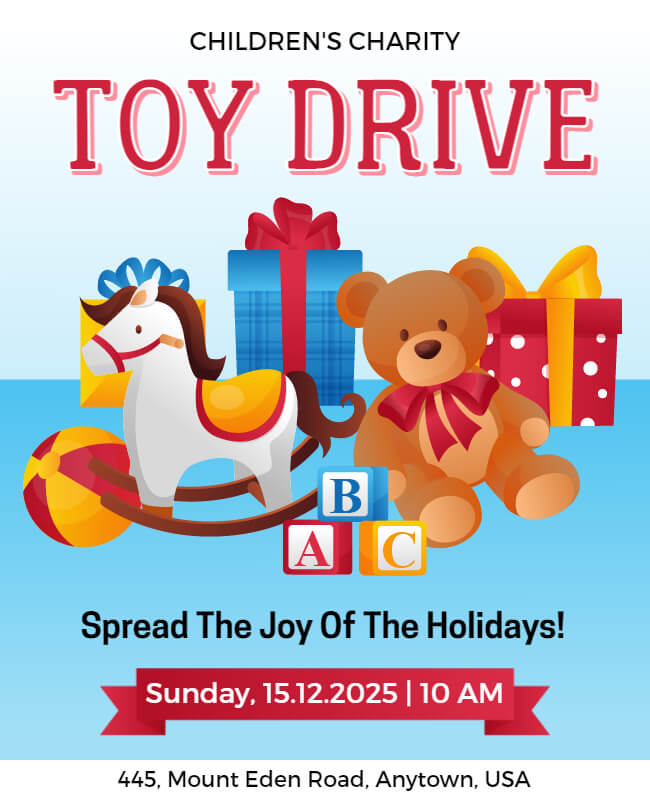 Cheerful Toy Drive Flyer Template