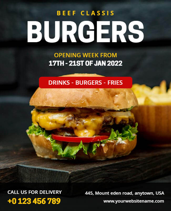 Classics Delicious Burger Flyer