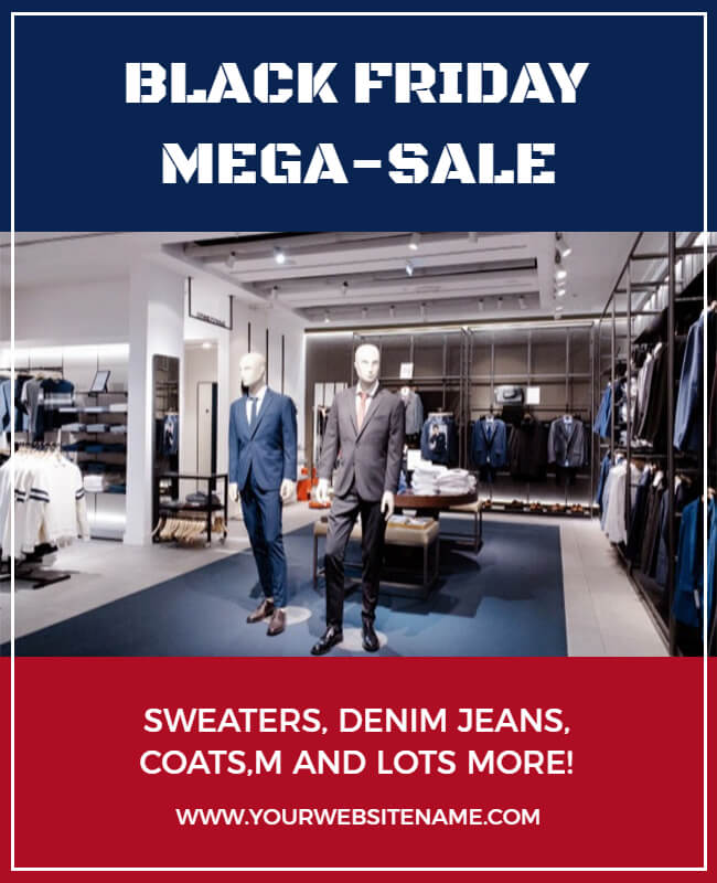 Clothes Mega Sale Black Friday Flyer Template