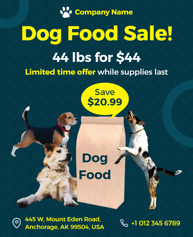 Dog Food Sale Flyer Template