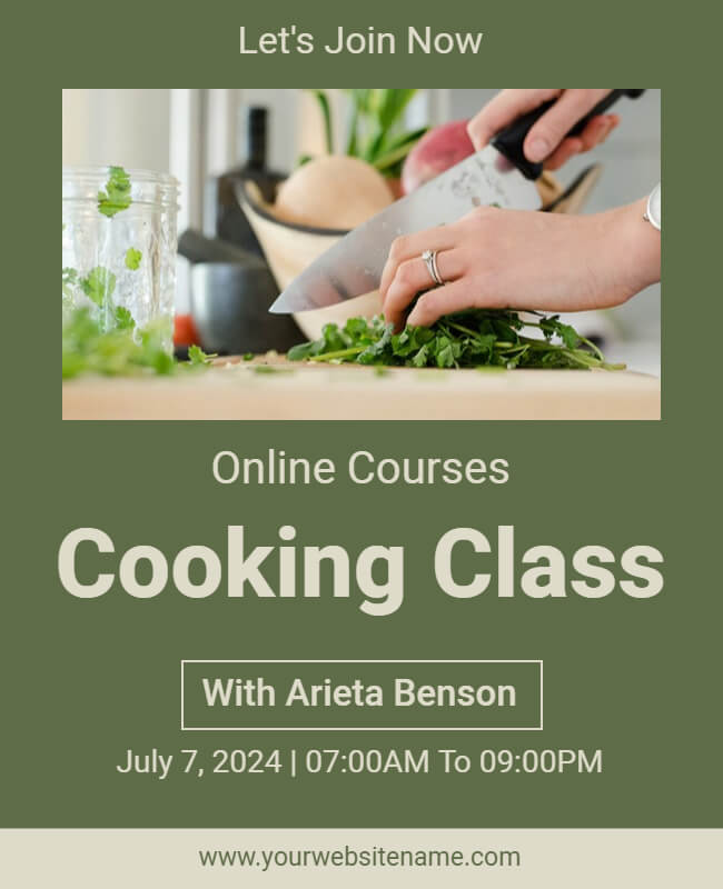 Flavorful Feast Cooking Class Flyer