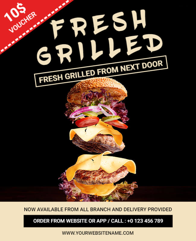 Fresh Grilled Burger Flyer