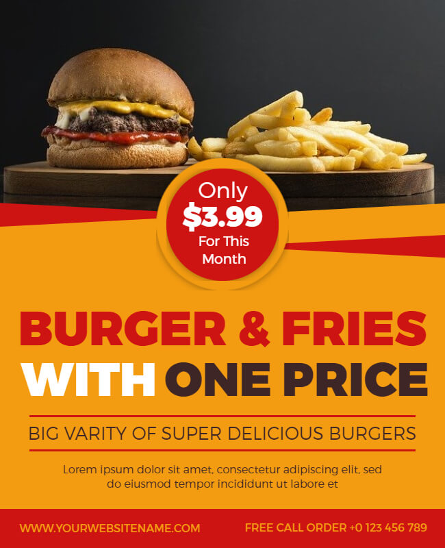 Fries & Burger Flyer Template