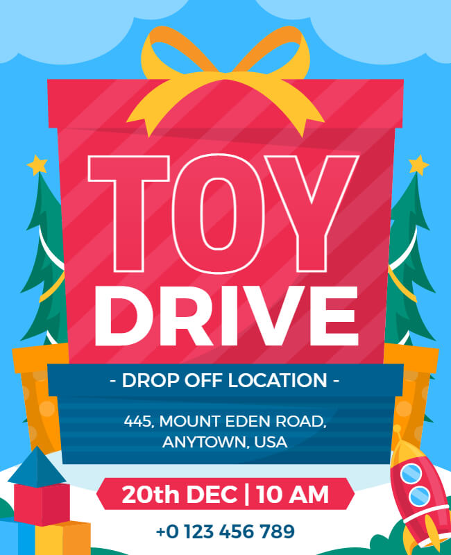 Gifts of Gratitude Toy Drive Flyer Template