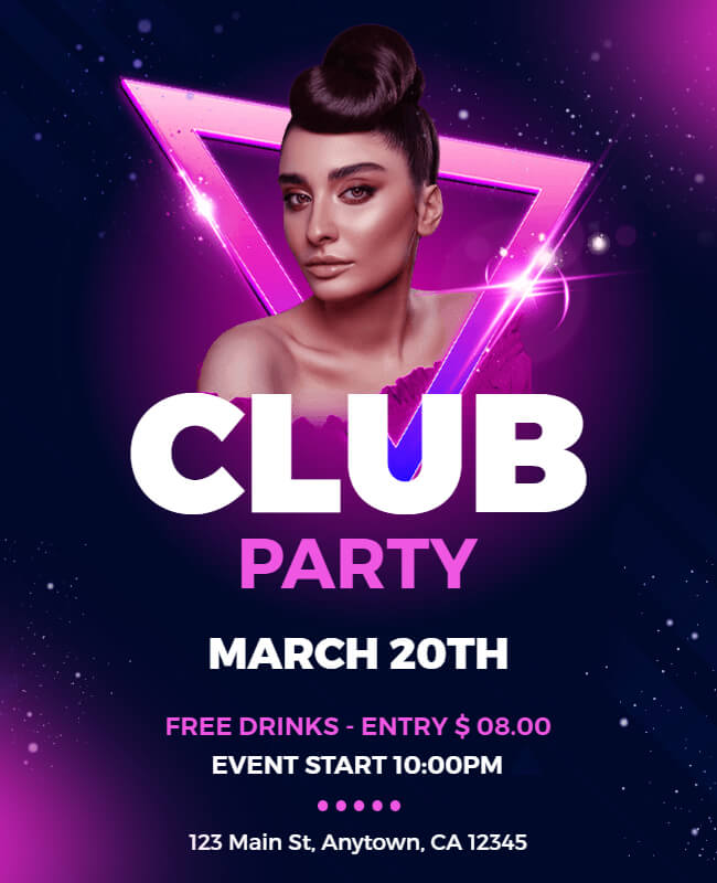 Glitz & Glam Club Party Flyer