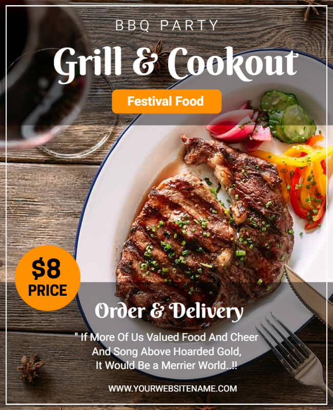 Grill and Cookout Food Flyer Template