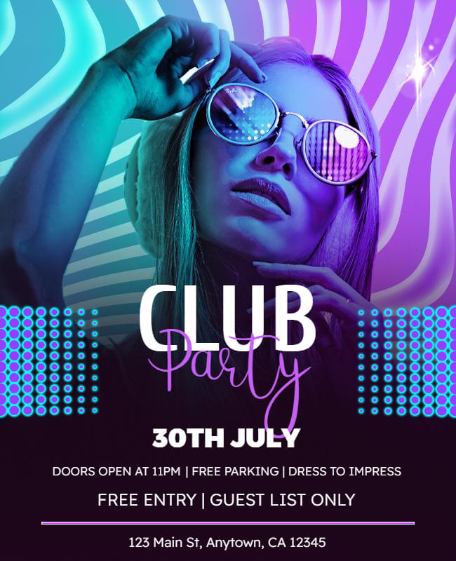 Lunar Lounge Club Party Flyer