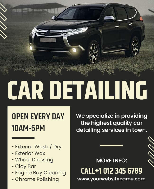 LuxeAuto Car Detailing Flyer