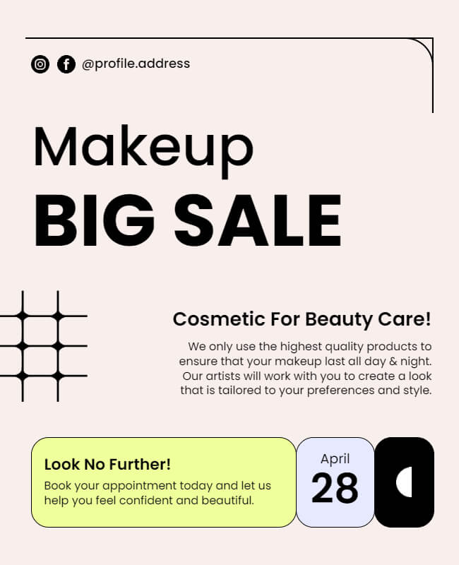 Makeup Sale Promotional Flyer