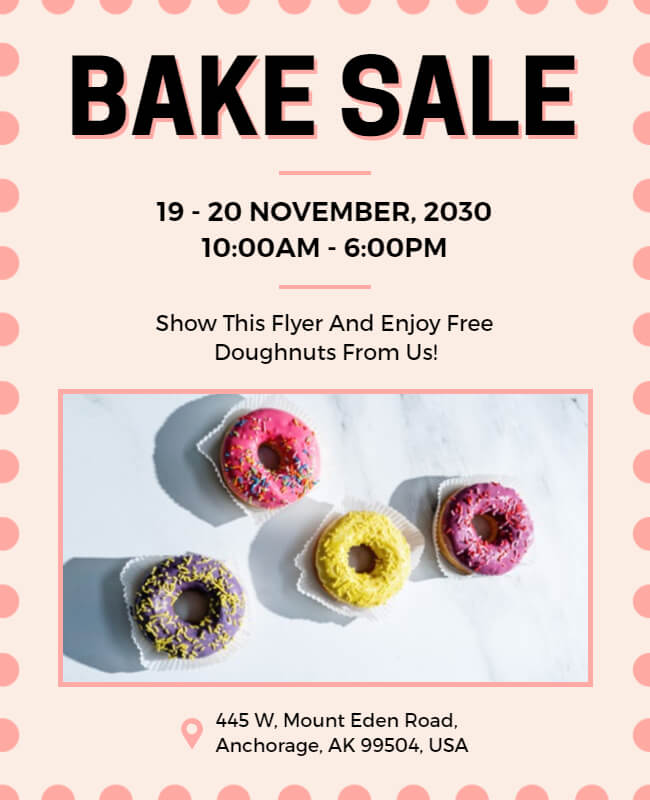 Merino Bake Sale Pastel Flyer